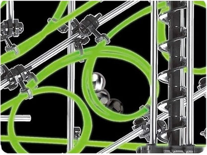 682pcs Level 3–8 Marble Roller Coaster Kit, 820+ PCS Glow-in-The-Dark Marble Run with Steel Balls – Luminous Rail Maze Building Toys, STEM Construction Set for Ages 14+ & Adults