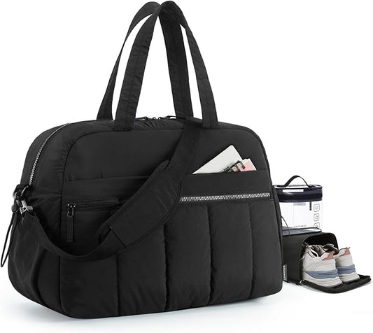 BAGSMART Duffle Bag for Travel, Gym Bag for Women, Weekender Carry on Bag | PVC Wet Pocket, Airline Approved Personal Carry-on Size, Fits Under-seat, One Bag for Gym, Travel, Hospital, Overnight