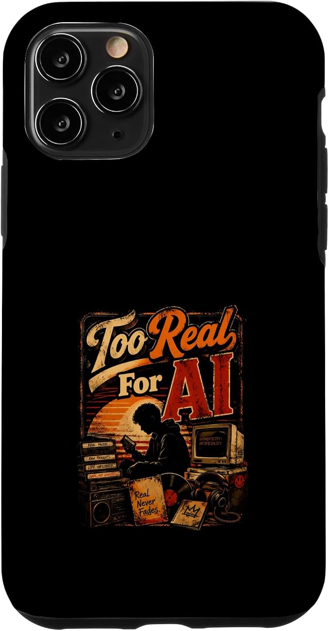 Too Real for AI - Authentic Music Lovers Case for iPhone 11 Pro