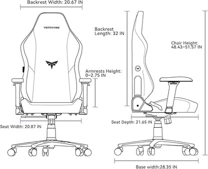 Gaming Chair - High Back Ergonomic Computer Chair with Lumbar Support, Video Game Chair-4D Adjustable Armrests,170° Reclining & 320lb Capacity,Fabric,Gray