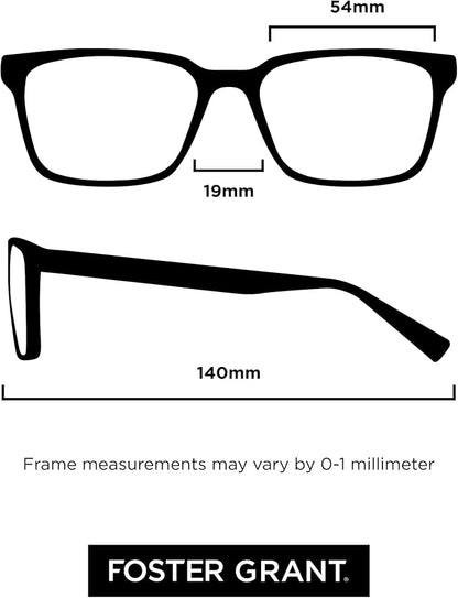 Foster Grant Men's Rick Square Reading Glasses