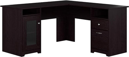 Bush Furniture Cabot 60W L Shaped Computer Desk in Espresso Oak