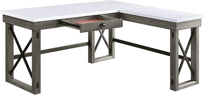NicBex Kimberly-DW-00029-LWJ Home Office Desks, 67"x55"x30", Gray-1