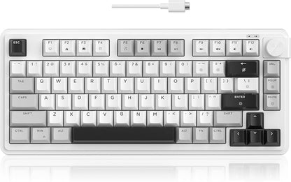 MageGee 80% Gaming Keyboard, RGB Backlit Wired Mechanical Feel Keyboard with Volume Knob, 80 Keys Compact USB Keyboard, 19-Key Rollover, Multimedia Keys for PC, Computer, Laptop, Windows