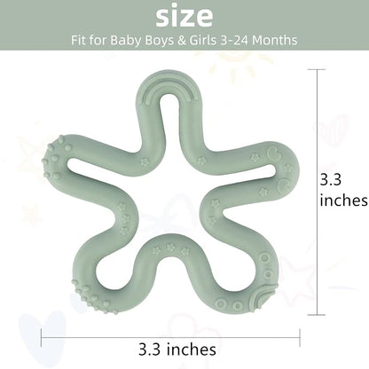 Fu Store 3 Pack Coral Flower Ring Teether Baby Teething Toys Silicone Teether Ring Toys for Babies 0-6 0-12 0-24 0-36 Months Easy to Grasp Clean Infant Teething Relief Soothing Sore Gums