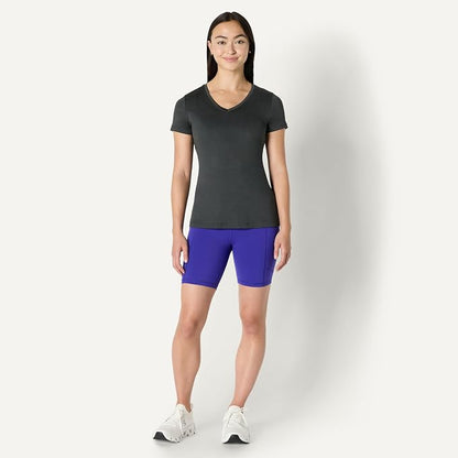 Amazon Essentials Women's Active Quick Dry Tech Stretch Short-Sleeve V-Neck T-Shirt (Available in Plus Size), Pack of 2
