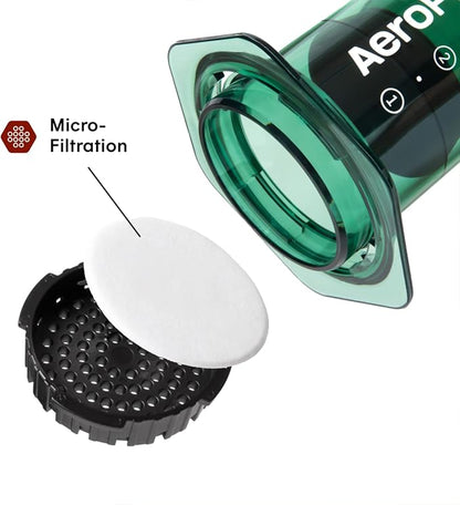 AeroPress Clear Green Coffee Press, French Press, Pour-Over & Espresso Style