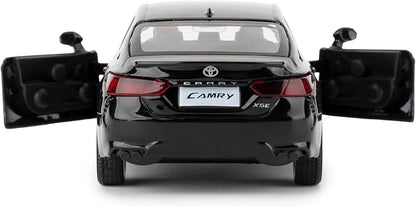 RMZ City 1:36 Camry XSE Car Model, Diecast Pull Back Model Toy Car, Doors Open, Collection Kids Toy for Aged 3 and up, Gift Black