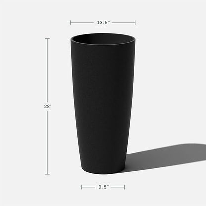 Veradek Mason Series Vega Planter - Round Tall Planter for Indoor or Outdoor Porch/Patio | Made from Plastic-Stone Composite with Drainage Holes | Modern Décor for, Flowers, Interior Plants