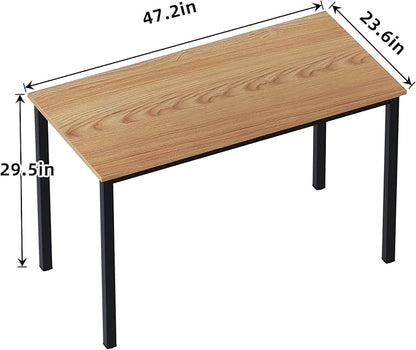 sogesfurniture Modern Simple Style Home Office Gaming Desk, 47.2 inches Office Desk Computer Desk Gaming Desk Computer Table Sturdy Writing Workstation for Home Office, Teak+Black