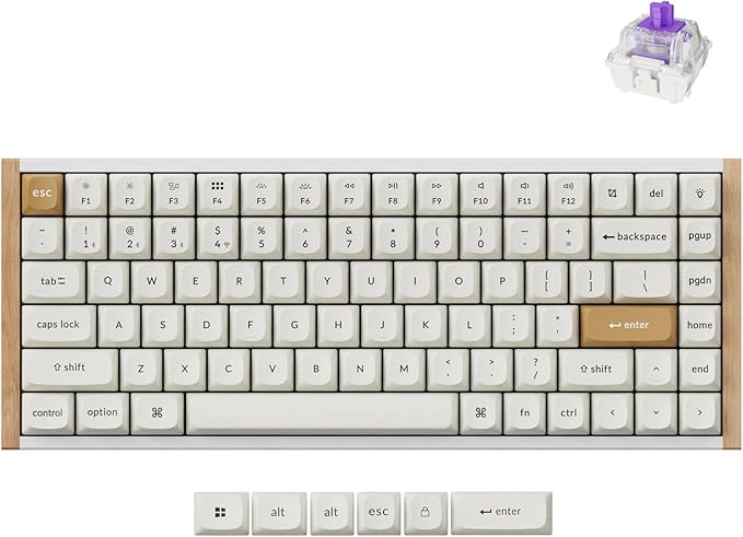 Keychron K2 HE Rapid Trigger Magnetic Wireless Custom Keyboard | QMK Launcher 2.4 GHz & Bluetooth, Hall Effect Gateron Double-Rail Magnetic Switch for Mac Windows Linux (Aluminum + Wood)