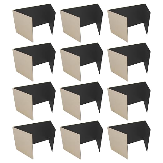 Flipside Products 18”x 48” Black Study Carrel, Privacy Boards, Student Privacy and Focus Booth for The Classroom, Desk Divider Cubby for Tests, Made in USA - 12 Pack