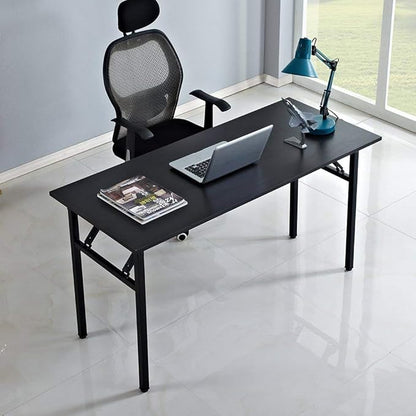 Computer Desk,55" Modern Simple Style Folding Tables,Home Office Writing Desk, Space Saving Foldable Table, No Install Needed