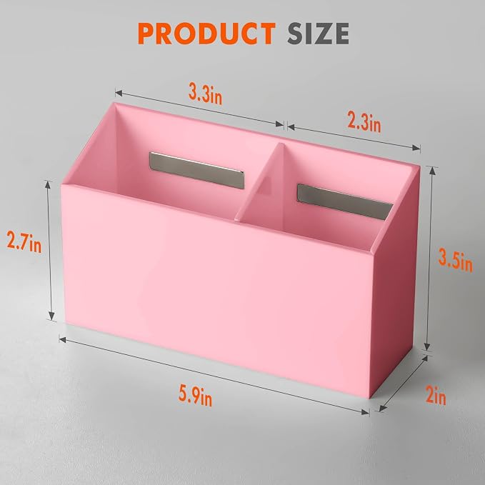 BEYGORM Magnetic Dry Erase Marker Holder for Whiteboard & Refrigerator | Non-slip Acrylic Pen Holder for Classroom, Fridge Magnet, Locker Organizer Accessories, Teacher & School Supplies(Pink)