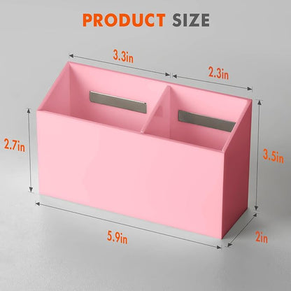 BEYGORM Magnetic Dry Erase Marker Holder for Whiteboard & Refrigerator | Non-slip Acrylic Pen Holder for Classroom, Fridge Magnet, Locker Organizer Accessories, Teacher & School Supplies(Pink)