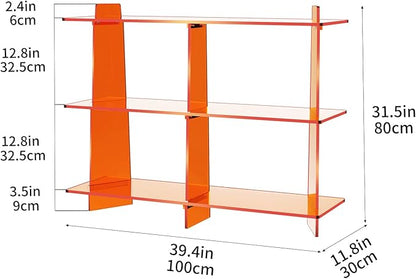 Acrylic Console Table, Entryway Table, Acrylic Bookshelf, 39.4'' x 11.8'' x 31.5'', Clear