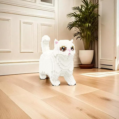 Larcele Cat Micro Building Blocks Animal Set, DIY Mini 3D Building Toy Bricks Kit,1196 Pieces KLJM-05 (Persian Cat)