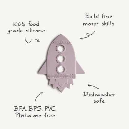 mushie Silicone Baby Teether Toy | Rocket (Cloud)