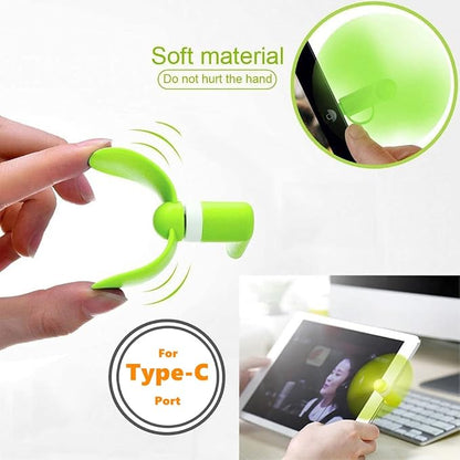 Type USB C Cell Phone Fan for iPhone Series 15, 15 Plus,15 Pro, 15 Pro Max, 16,16 Plus, 16 Pro, 16 Pro Max, for Samsung Galaxy S Series, A1/A2/A3/A5 Series, M1/M3/M5, Note Serie (Color x6)