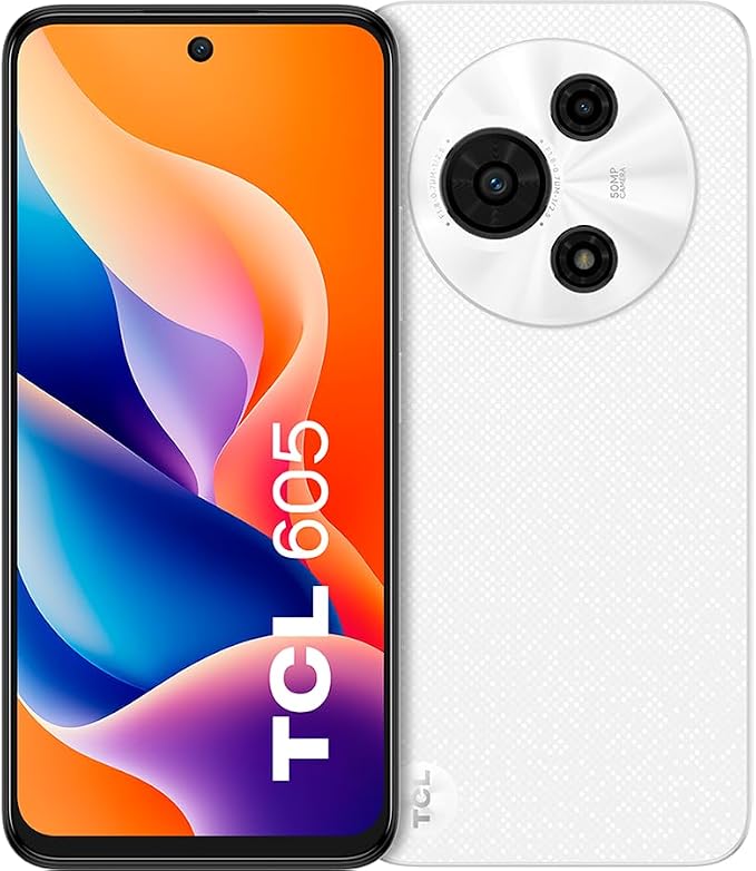 TCL 605 Ai 4G LTE (128GB + 4GB) (Compatible with Tmobile Mint Tello Boost Mobile and Worldwide) Dual SIM 6.7" 50MP Camera (Blizzard White)