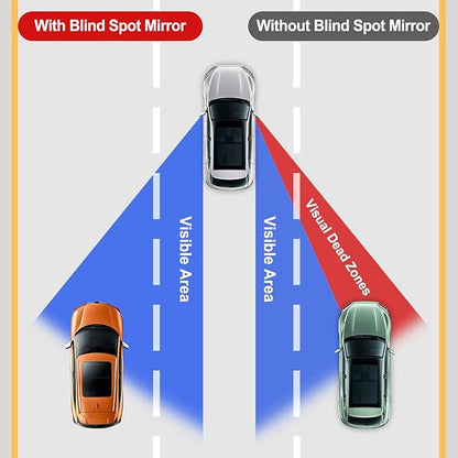 LivTee Blind Spot Mirrors, Flat Oval HD Glass Frameless Convex Rear View Mirrors, Wide Angle Adjustable Stick for Side Mirror, Automotive Exterior Accessories for Car, SUV & Trucks, Pack of 2
