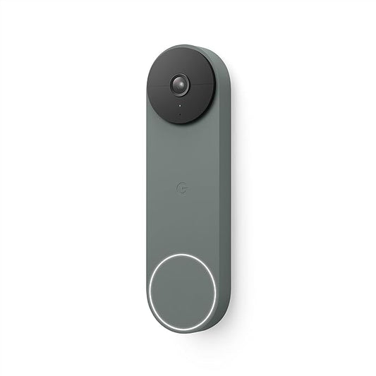 Google Nest Doorbell (Battery) - Ivy | 6x digital zoom video doorbell, HD, 24/7 live view, Night vision, HDR, works with Google Home & Gemini