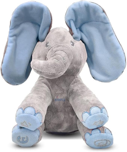 Dimple Kyle Peek A Boo Elephant Toy, Interactive Singing Stuffed Elephant Plush with Moving Ears, Musical Stuffed Animal for Babies and Toddlers, Adorable Baby Toy