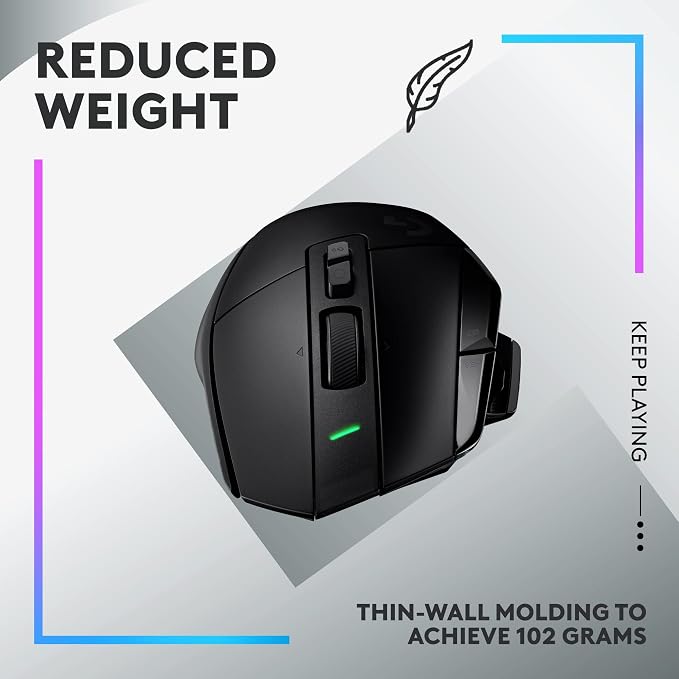 Logitech G502 X Lightspeed Wireless Gaming Mouse - Black | Optical Switches, 13 Buttons, <140 hrs Battery, USB-C, Infinite Scroll Toggle, Wireless Charging Capable, for PC/MacOS
