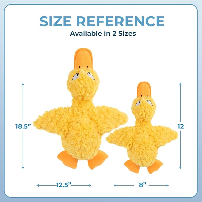 Best Pet Supplies Interactive Squeaky Dog Chew Toy, Ideal Dog Toys for Chewers, Small, Medium & Large Dogs, and Fetch Lovers - Ducky Doodle (Yellow), Large