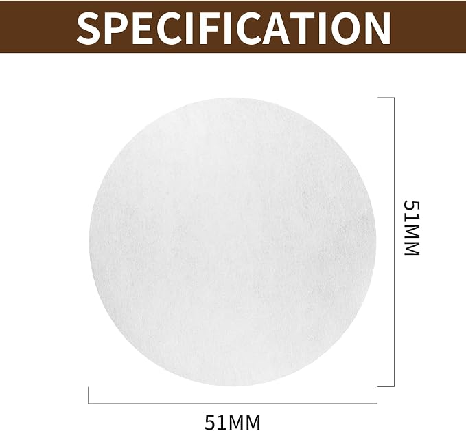 1000 Pcs Coffee Paper Filter for Espresso Coffee Maker, 51 mm | White Espresso Filter Puck Screen Portafilter Paper, for Breville Barista, Mr. Coffee and Other Espresso Machine