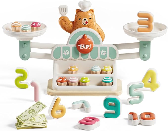 TOP BRIGHT Balance Math Game for Kids - STEM Toys for 3 Year Old Girls Boys Gifts, Balance Counting Toys Educational Kindergarten Preschool Learning Toys for Age 3 4 5
