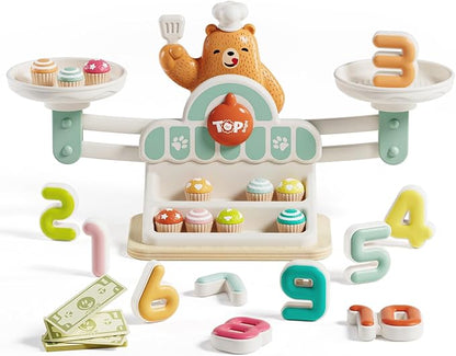 TOP BRIGHT Balance Math Game for Kids - STEM Toys for 3 Year Old Girls Boys Gifts, Balance Counting Toys Educational Kindergarten Preschool Learning Toys for Age 3 4 5