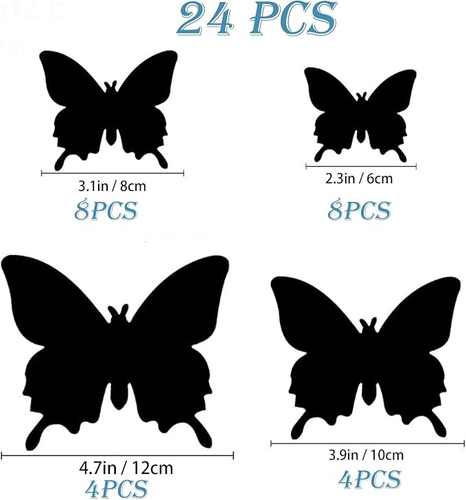 OPSEAM Butterfly Wall Decor 24/48 PCS, 3D Butterflies Stickers for Party Decorations with Magnets (Red, 24)