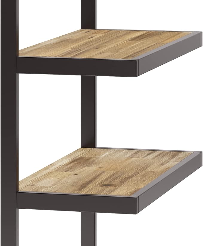 SIMPLIHOME Erina SOLID ACACIA WOOD 36 Inch Rectangle Modern Industrial Bookcase in Distressed Golden Wheat, for The Living Room, Study Room and Office