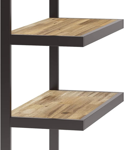 SIMPLIHOME Erina SOLID ACACIA WOOD 36 Inch Rectangle Modern Industrial Bookcase in Distressed Golden Wheat, for The Living Room, Study Room and Office