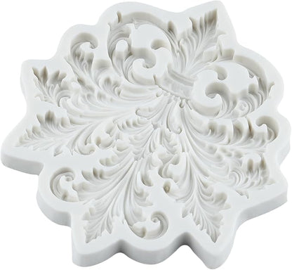 Baroque Scroll Silicone Mold Relief Flower Lace Filigree Polymer Clay Molds for DIY Crafts Epoxy Resin Casting Polymer Clay Tools Craft Air Dry Jewelry Making