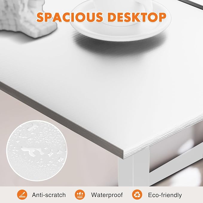 Sweetcrispy 32-Inch Small Computer Desk for Bedroom, Light White | Gaming Writing Work and Study Desk for Home Office, Sturdy Metal Frame and Compact Modern Design with X-Shaped