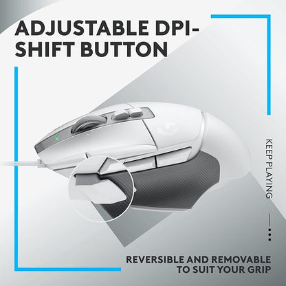 Logitech G502 X Wired Gaming Mouse - White | Optical Switches, 13 Buttons, Infinite Scroll, PC/MacOS Compatible