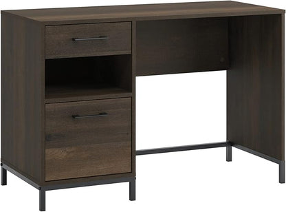 Sauder North Avenue Pedestal Home Office Desk, L: 41.97" x W: 18.50" x H: 28.15", Smoked Oak Finish