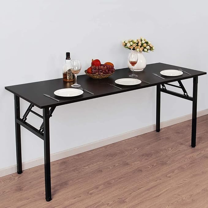 Computer Desk,62" Modern Simple Style Folding Tables,Home Office Writing Desk, Space Saving Foldable Table, No Install Needed