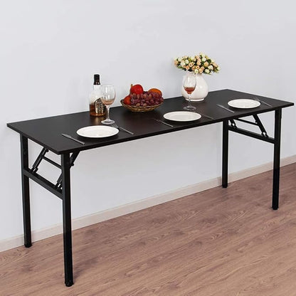 Computer Desk,62" Modern Simple Style Folding Tables,Home Office Writing Desk, Space Saving Foldable Table, No Install Needed