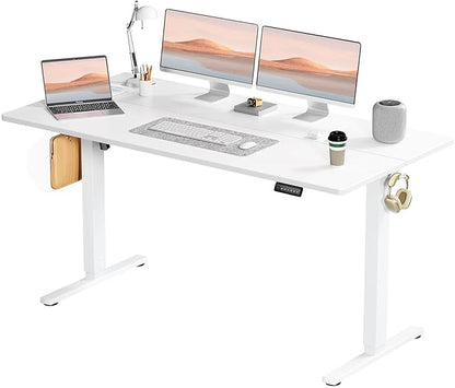 NicBex Home Office Height Adjustable Electric Height Adjustable Standing Desk Sit to Stand Ergonomic Computer Desk Adjustable Height Stand Up Desk for Home Office, White