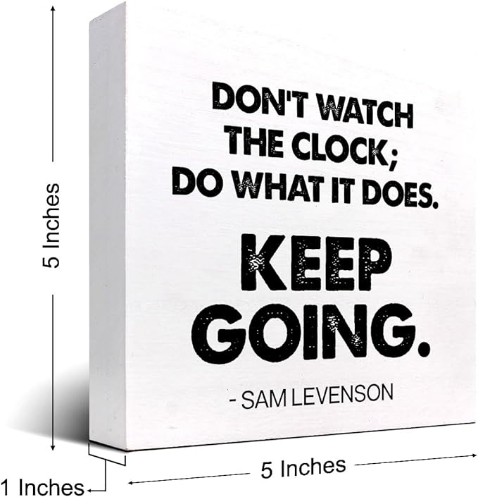 Keep Going Wood Box Signs,Inspirational Quote Wood Plaque Sign Desk Decor,Rustic Motivational Wooden Block Sign Decor for Home Office Shelf Desk Table Decoration C1069