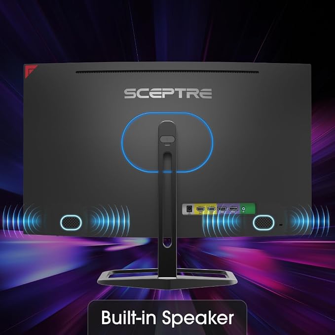 Sceptre New 27-inch Curved Gaming Monitor FreeSync 240Hz Plus DisplayPort HDMI 1ms 99% sRGB Build-in Speakers, R1500 Machine Black 2025 (C275B-FWT240 Series) | 27 Va Curved FHD 1080p, 1ms Mprt, Amd Freesync Premium, Built-in Speakers