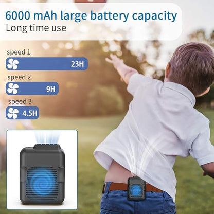 Koonie Portable Waist Belt Cooling Fan Rechargeable, 23h Use Time, 5100RPM Strong Airflow with 3 Speed Levels, Personal Under Shirt Fan for Men,Hands-free Clip on Pants Fan for Outdoor Working,Jobsite