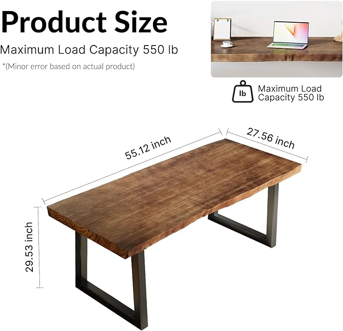 Desk / 55 inches,Solid Wood Desk Classical Style Home Office Desks/New Chinese Style Computer Table/Wooden Desk/Brown Desk