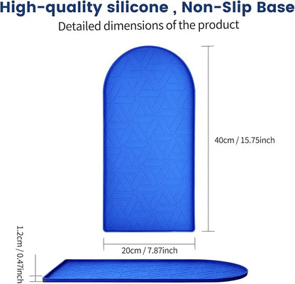 Silicone Coffee Mat,15.8"x7.9" Coffee Bar Mats for Countertop,Espresso Mat, Silicone Heat Resistant Mat for Espresso Machine/Coffee Maker (Blue)