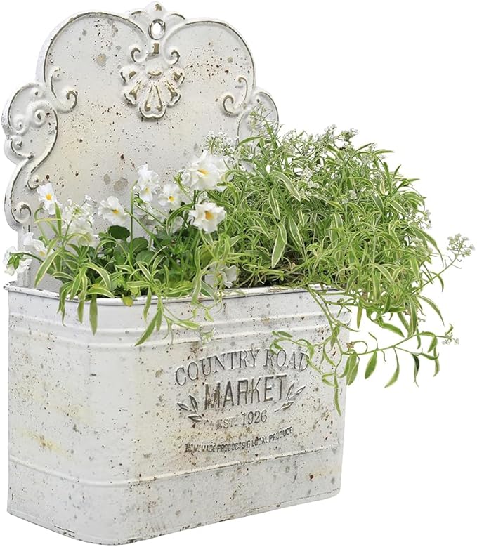 All Chic Metal Wall Planter Wall Mount Planter Wall Haning Planter Outdoor Metal Wall Planter Wall Vases for Flowers Shabby Chic Wall Decor for Rustic Farmhouse