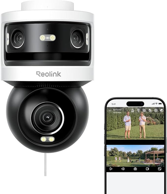 REOLINK OMVI 3i PoE Triple-Lens PoE Security Camera with Auto Tracking | 10MP 180° Panoramic & 4K PT, AI Video Search, 24/7 Recording, Perimeter Protection, Color & IR Night Vision, Smart Detection