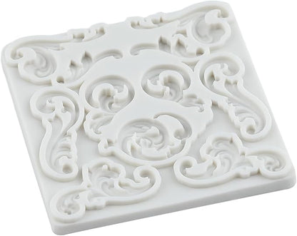 Baroque Curlicues Scroll Lace Polymer Clay Mold Baroque Scroll Relief Lace Silicone Molds for DIY Crafts Epoxy Resin Casting Air Dry Polymer Clay Plaster Jewelry Making
